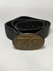 Old Vintage Reproduction Civil War US Brass Belt Buckle and Leather Belt 44”
