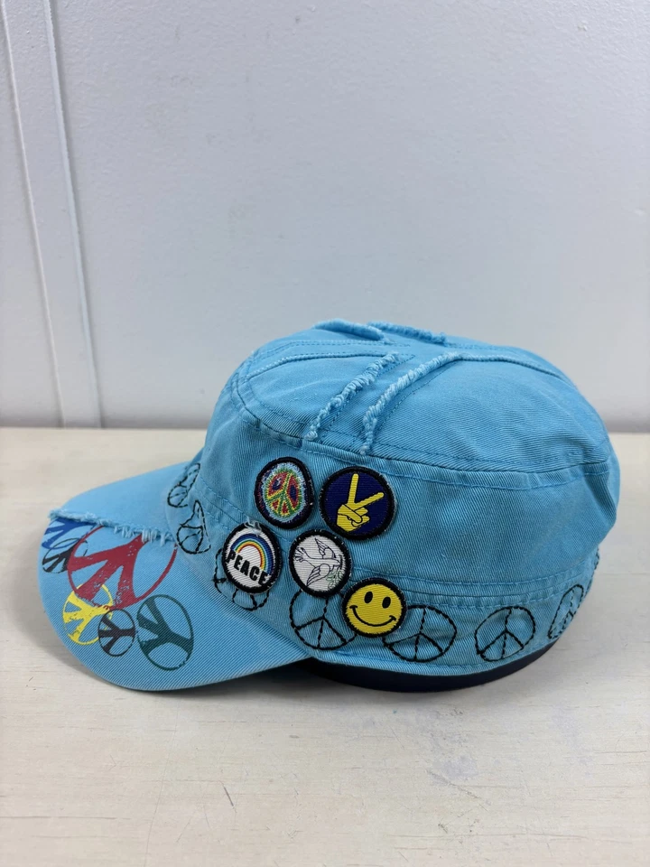 Sombrero Angela & William Cadete Estilo Ejército Signo de Paz Insignias Envejecido Talla Única Foto 4 de 4