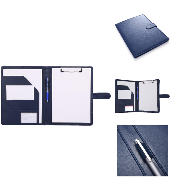 Mymazn Klemmbrett A4 Schreibmappe Mit Deckel Und Stifthalter, Blau 31,8X22,9 Cm-image