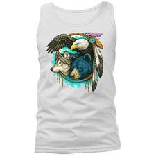 Native American-Inspired Eagle Bear Wolf Dreamcatcher Animal Tank Top