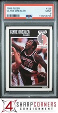 1989 FLEER #128 CLYDE DREXLER TRAIL BLAZERS HOF PSA 9