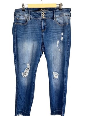 Torrid Distressed Faded Jegging Blue 18 Skinny Neutral Western Concert Frayed