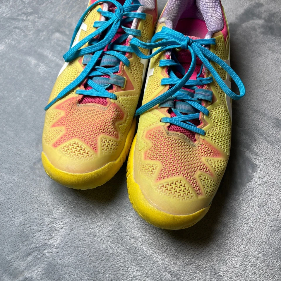 ASICS Gel Resolution Tennis Shoes Women's Size 8.5 Yellow Pink Blue - Image 4 of 4