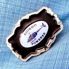 Allison Powered Promo Belt Buckle Turbine Helicopter Engine Vtg 80s W USA.TAZ978