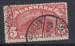 Denmark 1915 5k Carmine Red . SG185 fine used. Cat £180