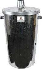 Extra Large 110L Litre Metal Galvanised Extra Hole FIRE BIN Garden Incinerator