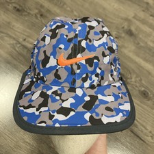 Nike Dri-Fit Hat Cap Strap Back Boys Youth Size 4/7 Blue Camouflage