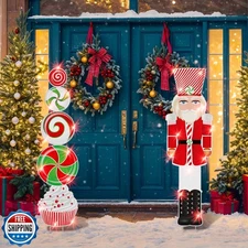 Chunful 2 Pcs Large Christmas Decoration Outdoor Christmas Yard Sign with Sta