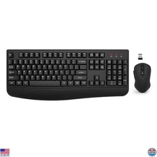 EDJO Wireless Keyboard & Mouse Set - Ergonomic, 3-Level DPI, 2.4G Wireless for