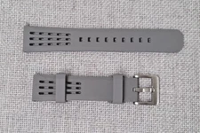 20mm Rally Watch Band, FKM Rubber Strap, Quick Release, Silver Brushed Buckle...