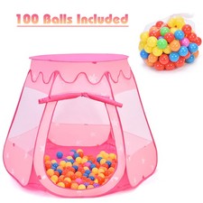 Kid Outdoor Indoor Princess Play Tent Play house Ball Tent Toddler Toys w/ Balls