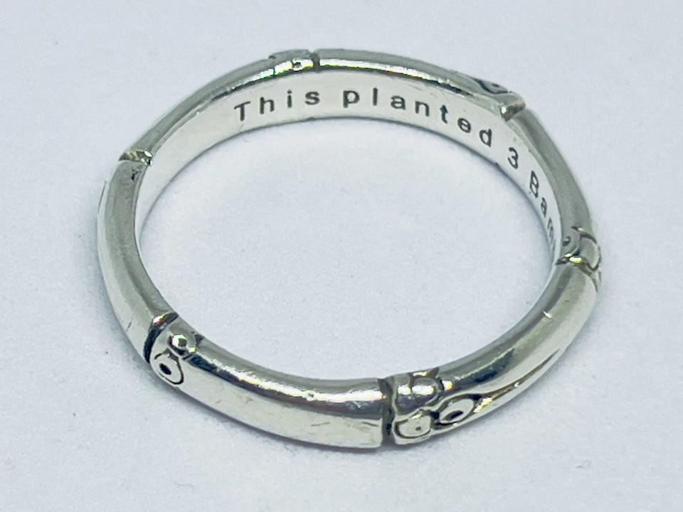 John Hardy 925 Sterling Silver Bamboo Collection Stackable Band Ring Sz 7 - Image 2 of 4
