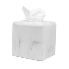 Square Resin Tissue Box Cover, Modern Heavy Duty Tissue Box Holder for White
