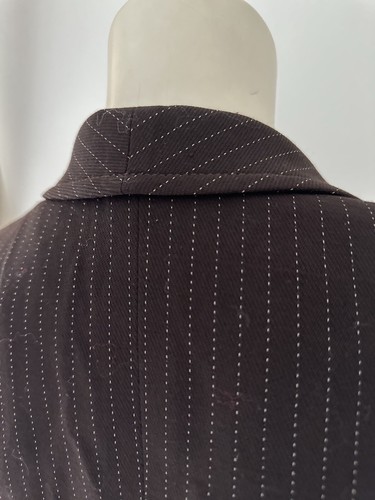 Giacca blazer vintage UNGARO Paris marrone a righe lana fodera leopardata tag... - Foto 17 di 24