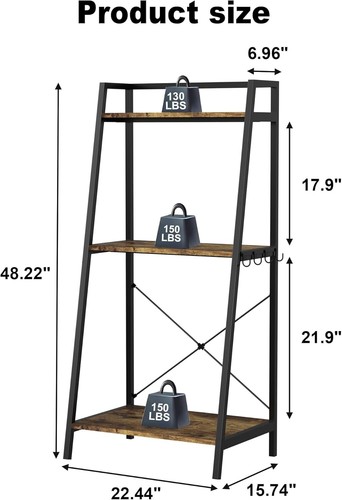 5-10Gal Fish Tank Stand with Plant Shelf Metal Aquarium Stand with Storage Shelf - Picture 5 of 7
