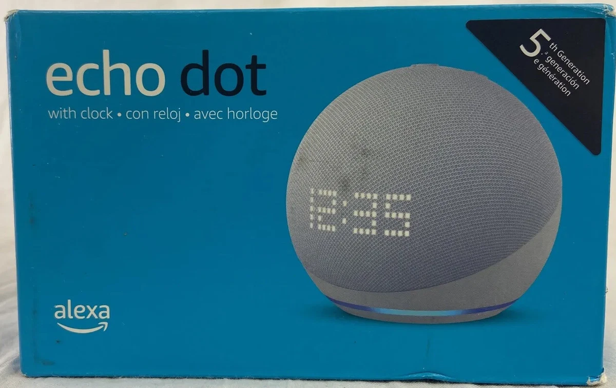 ECHO DOT DE 5TA GEN CON ALEXA + RELOJ DIGITAL SMART WIFI