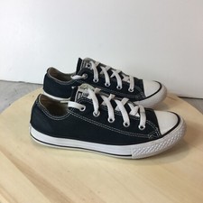 Converse All Star Kids Black Low Top Shoes Sneakers Sz 3