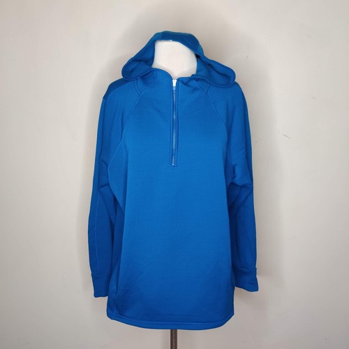 Athleta 1X Women’s Altitude Polartec Sweatshirt Hoodie Blue Quarter Zip 791916