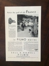1930 vintage original print ad Bell  Howell Filmo 70-DA Ersonal Movie Camera