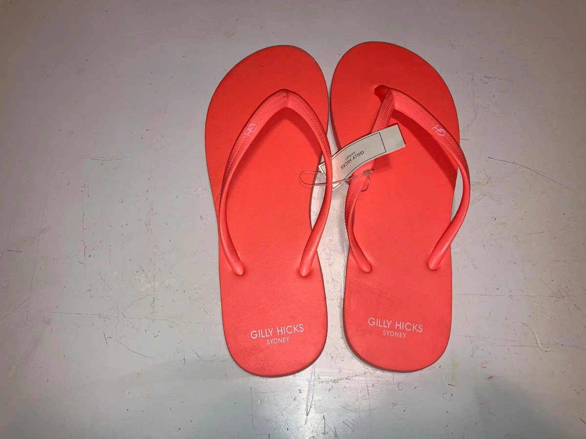 Gilly Hicks Women Thong Flip Flops Sandal S Small 7 8 Coral
