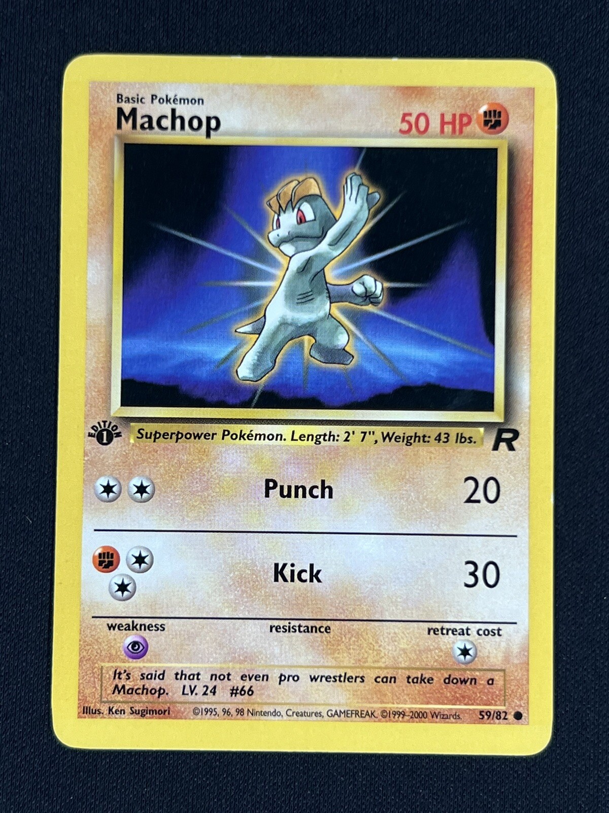 Machop 59/82 1st Edition Team Rocket Pokémon Card - NM