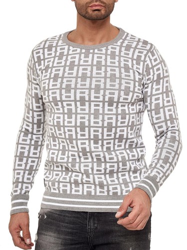 Redbridge Maglione Uomo Maglia Pullover Felpa Sweater Allover R Logo M3096 - Foto 17 di 33