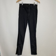 Hudson Jeans 26 Black LouLou Tuxedo Skinny Low Rise Stretch Stripe Made in USA