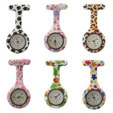 Censi Blumenmuster Und Animal Aufdruck Silikon Nurse Taschenuhr Datum Auf Dial