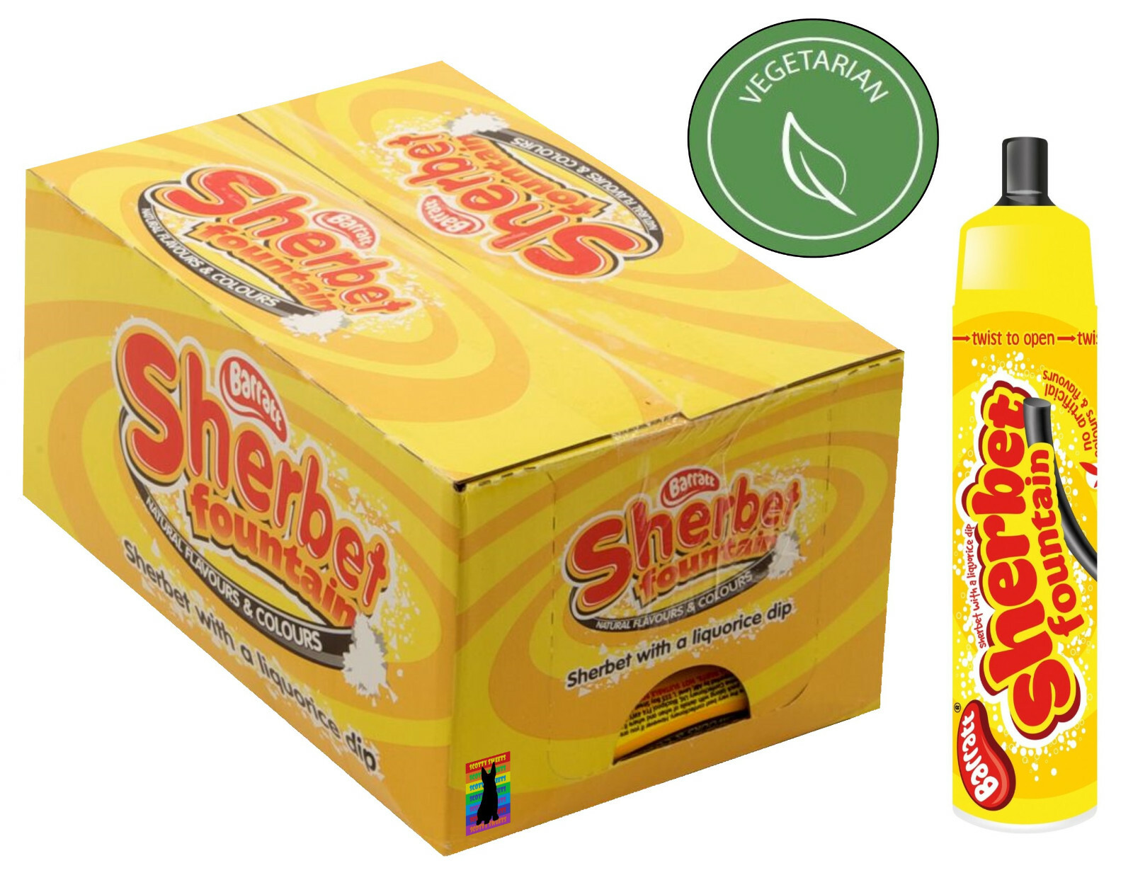 Barratt Sherbet Fountains ORIGINAL with Liquorice Dip VEGETARIAN