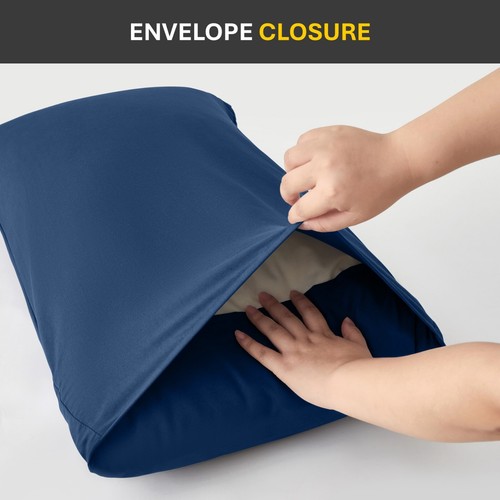 4 Pack Pillow Cases Brushed Microfibre Plain Pillowcases Envelope Close 50x75cm - Picture 17 of 74