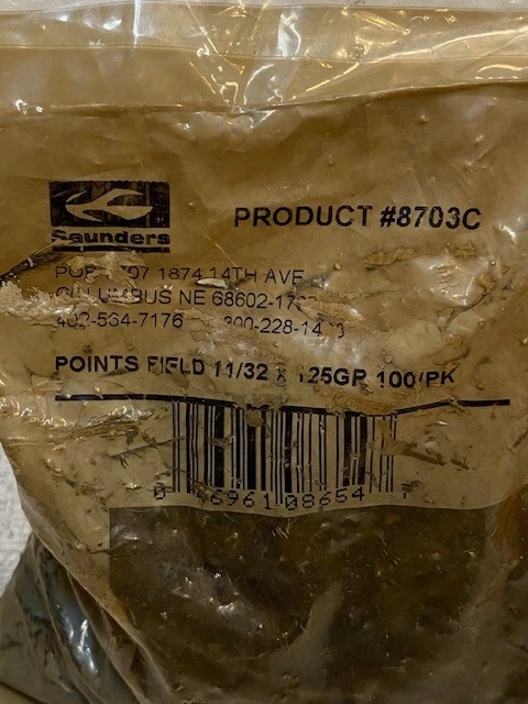 Saunders Archery Co. Screw-In Field Point 11/32 125 Grains Pack of 100 #8703C - Image 2 of 4