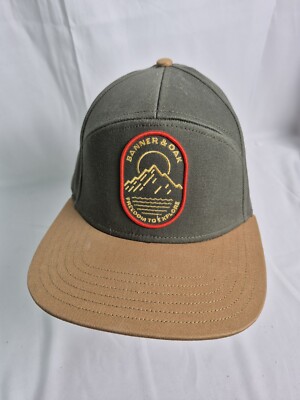 New Banner & Oak Khaki Green Olive Outdoor Snapback Cap Freedom To Explore