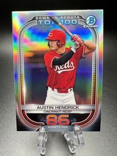 2021 Bowman Chrome Scouts Top 100 Refractor AUSTIN HENDRICK BTP-86 Reds