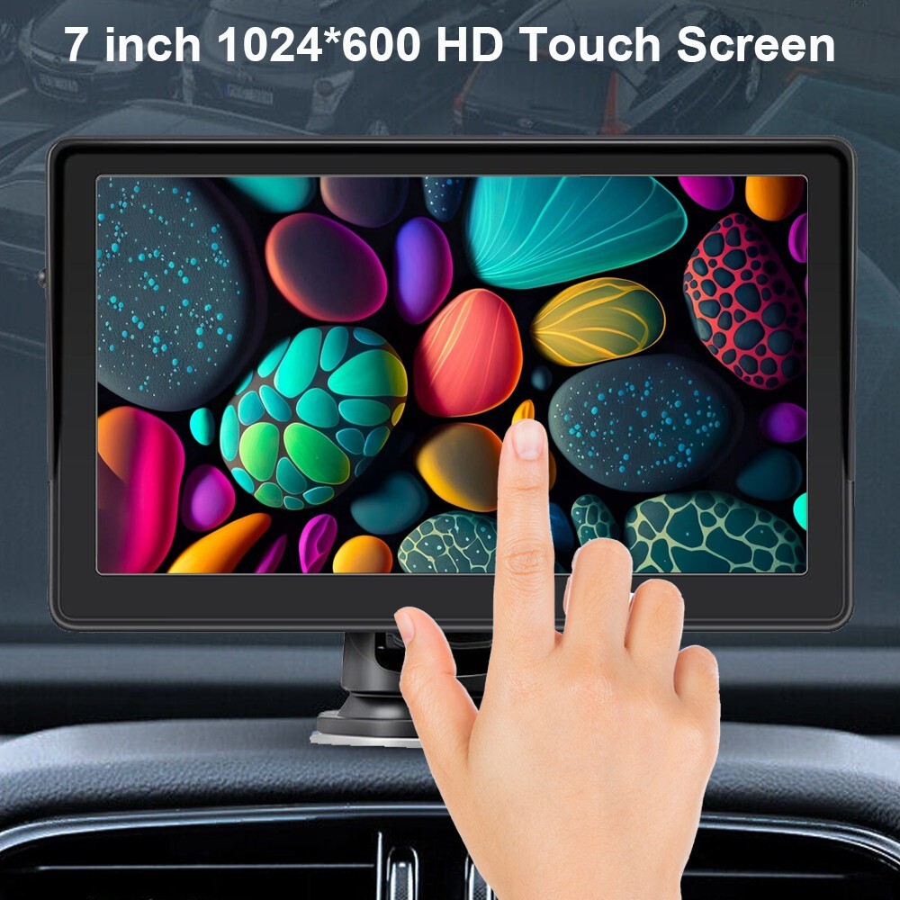 7" Universal Touch Portable Screen Car Stereo Radio Apple/Android CarPlay Auto