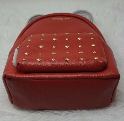 Michael Kors Red Pebble Leather Studded Backpack Medium Michael Kors Erin Medium Backpack Studded Pebble Leather  main image 2