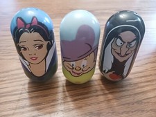 3 inch MEGA Snow White Dopey and Witch Disney Mighty Beanz Lot USED