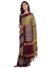 women's kutchi work embroidered Exclusive wear saree