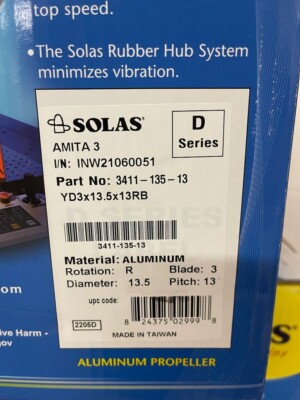 SOLAS AMITA 3 D SERIES ALUMINUM PROP