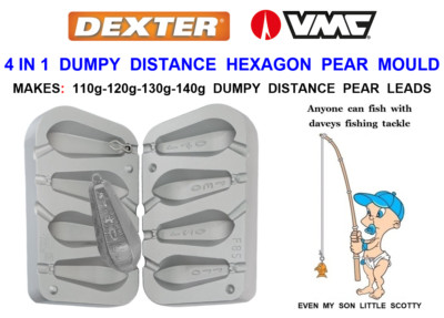 4 IN 1: DUMPY DISTANCE HEXAGONAL PEAR MOLD MEERESANGELN KARPFEN BLEI GEWICHTE