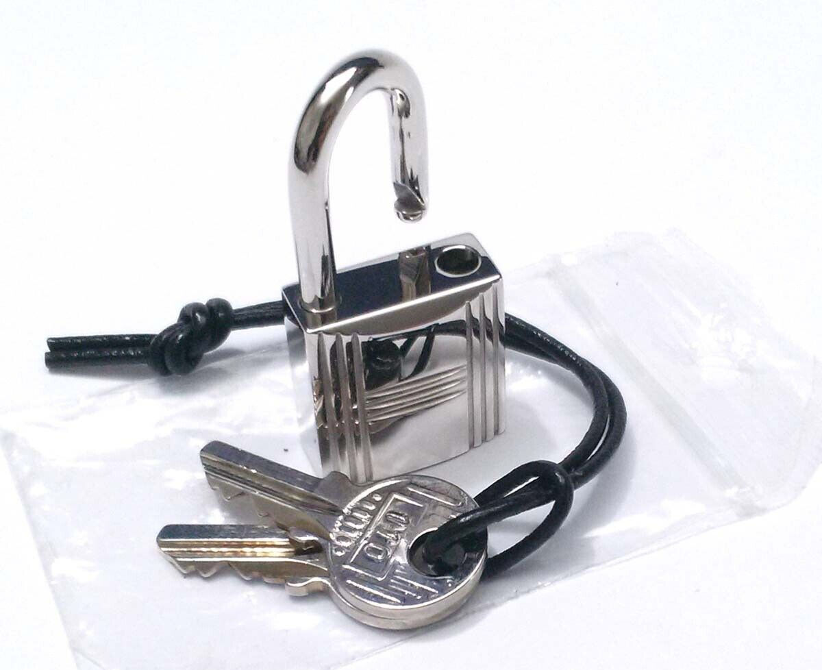 Auth HERMES Silver Cadena Padlock & 2Keys No.110 MINT Unused | eBay