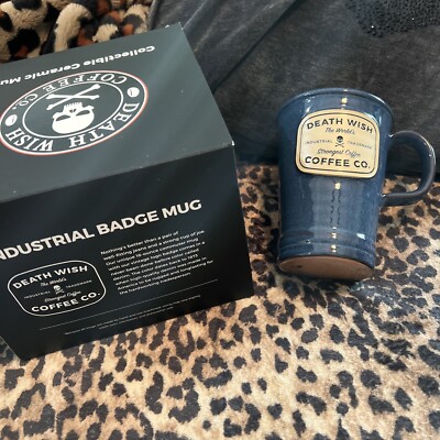 Death Wish Coffee Mug 2018 INDUSTRIAL BADGE Deneen Pottery #2908/5000 NIB  A4 | eBay