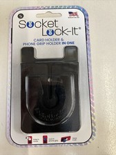 Socket Lock-It,  Adhesive Card Holder  Phone Grip Holder in One. 