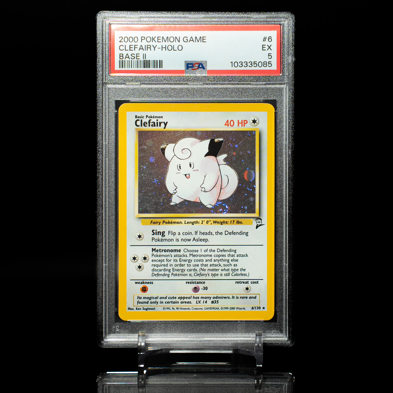 🌀SWIRL🌀 *PSA 5* 1999 CLEFAIRY 6/130 HOLO EXCELLENT POKEMON TCG GAME 5