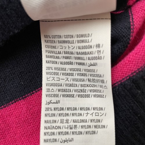 NWT Hollister Y2K Navy Pink Striped Stretch Fit Cotton Sweater Womens Large - Picture 9 of 14