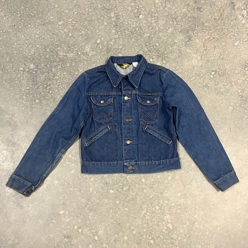 Vintage Wrangler Denim Kids Jacket 14oz Size 18 100% Cotton 902 BWNR 60s 70s
