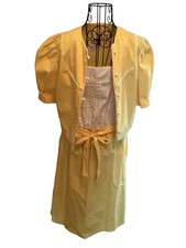 JC Penney Vintage Dress And Jacket Size 12P Yellow White Spring Made In USA