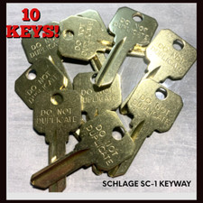 10 PACK-Uncut NEW SCHLAGE SC-1 Brass Do Not D...