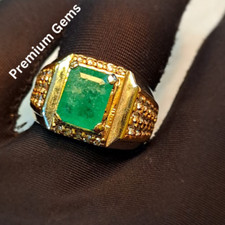 Natural 100 Afghani Pansher Emerald Weight 2 Ct Beautiful Handmade Ring