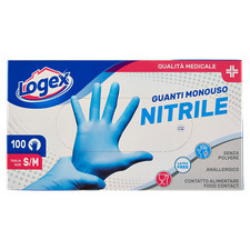 Guanti Monouso in Nitrile Logex Taglia S/M 7/8 2x Confezioni 100 pz