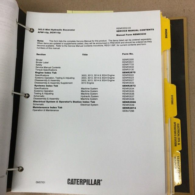 CAT Caterpillar 303.5 Service Shop Repair Manual Mini Hyd Excavator AFW